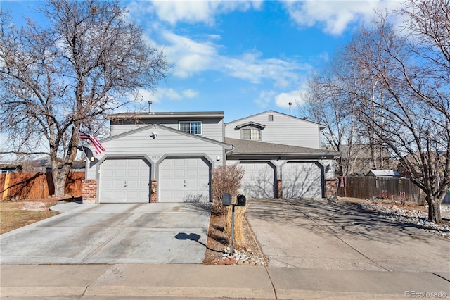 view of front of house with a garage