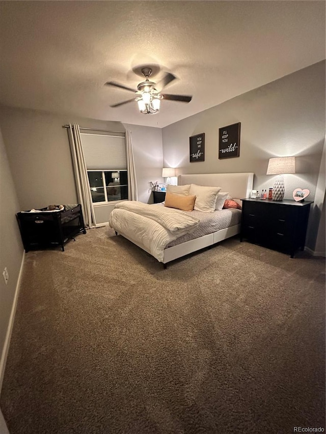 3173 Youngheart Way, Castle Rock, CO 80109 - bedroom featuring carpet flooring, baseboards, and ceiling fan