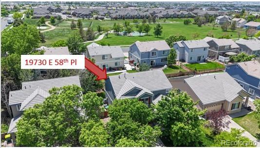 19730 E 58th Pl, Aurora, CO 80019 - aerial perspective of suburban area