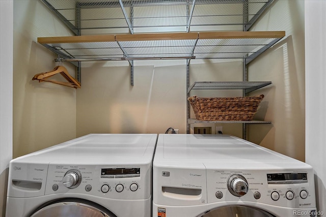 laundry area featuring independent washer and dryer