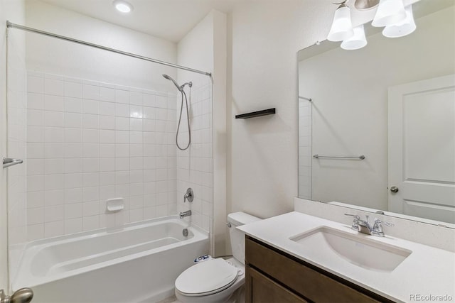 4992 Trails Edge Ln, Castle Rock, CO 80104 - full bathroom with toilet, vanity, and shower / bathtub combination