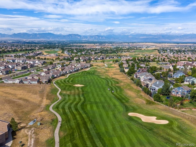 bird's eye view featuring a mountain view