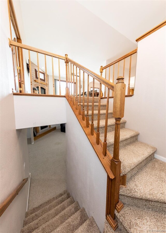 1660 Old Antlers Way, Monument, CO 80132 - staircase with carpet flooring