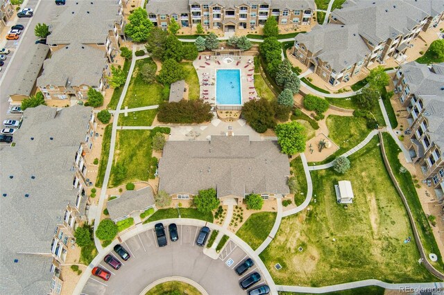 7440 S Blackhawk St Unit 7-303, Englewood, CO 80112 - aerial view of residential area featuring a pool