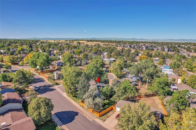 aerial view featuring a residential view