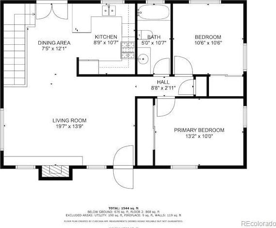 1275 Niagara St, Denver, CO 80220 - view of property floor plan