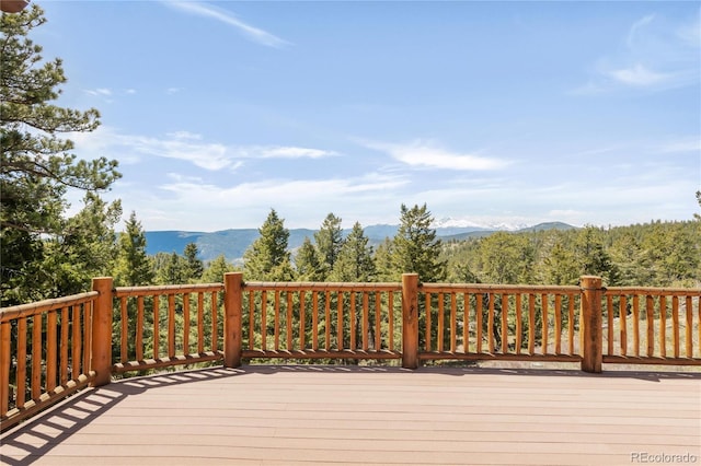 73 Elk Way, Drake, CO 80515 - wooden deck featuring a mountain view