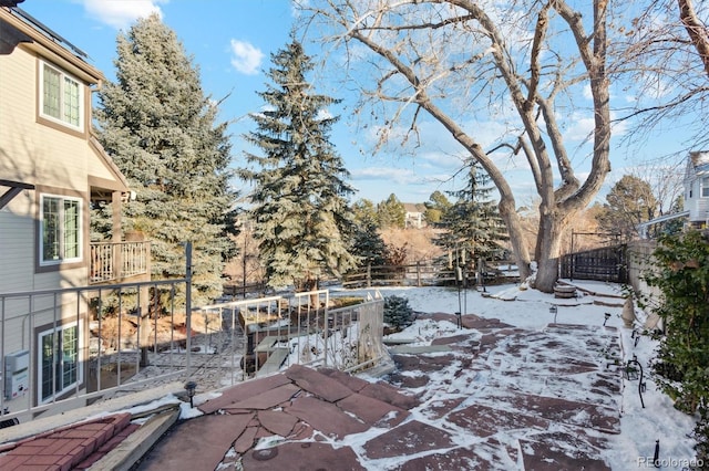 view of snowy yard