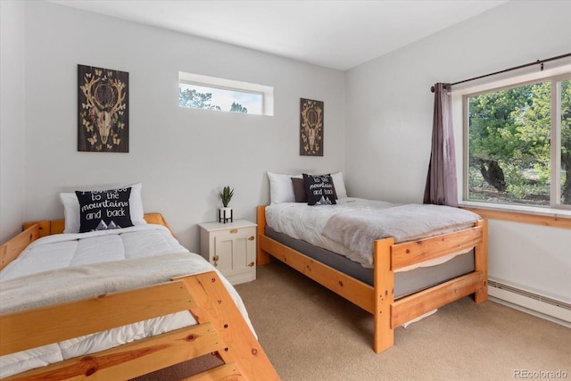 17158 County Road 363, Buena Vista, CO 81211 - bedroom with light carpet and baseboard heating