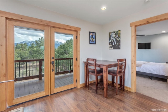 17158 County Road 363, Buena Vista, CO 81211 - dining space with wood finished floors, french doors, recessed lighting, and baseboards