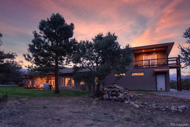 17158 County Road 363, Buena Vista, CO 81211 - back of house with a balcony and stucco siding