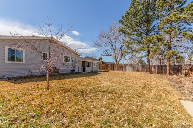 view of yard with fence