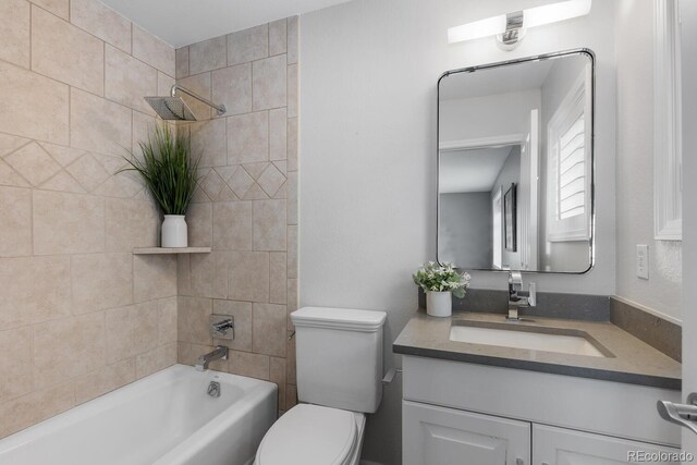 172 S Forest St, Denver, CO 80246 - full bath with toilet, shower / tub combination, and vanity
