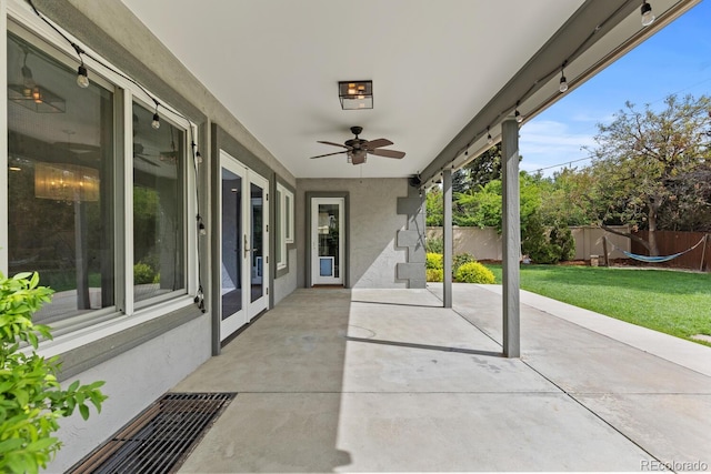 172 S Forest St, Denver, CO 80246 - view of patio with a ceiling fan and french doors