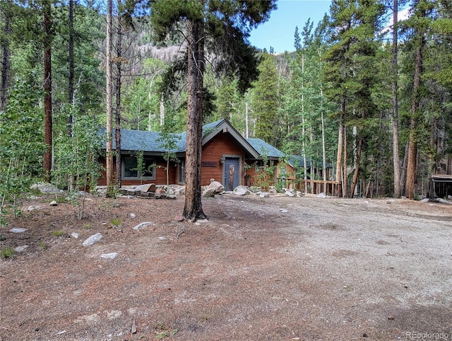 view of log home