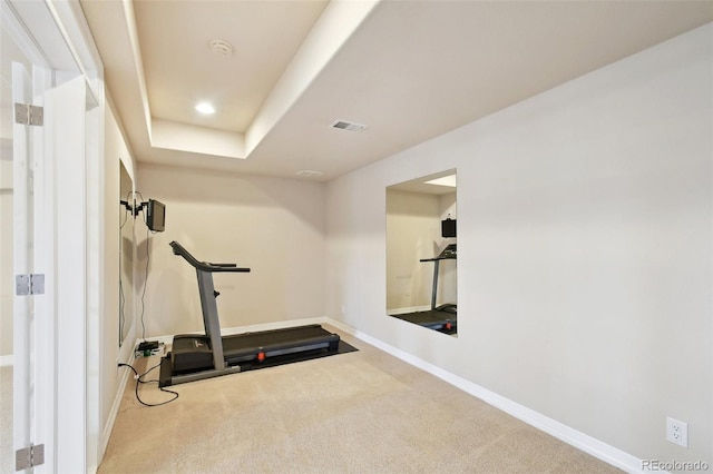 exercise room featuring carpet floors