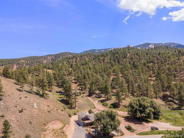 drone / aerial view with a mountain view