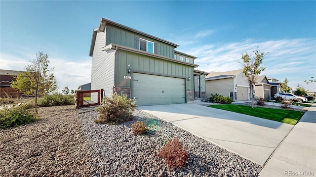 view of front of home with a garage