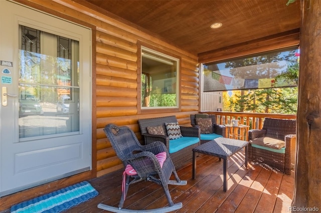 deck with an outdoor living space