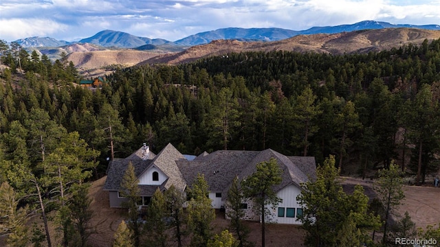 31455 Half Peak Trl, Pine, CO 80470 - view of mountain backdrop with a heavily wooded area