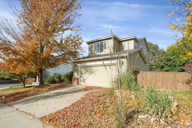 view of front facade with a garage