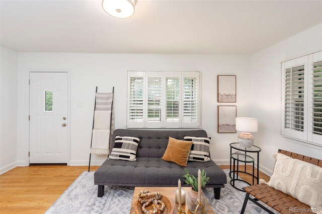 5680 W 41st Ave, Wheat Ridge, CO 80212 - living area featuring wood finished floors and baseboards