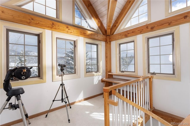 interior space with lofted ceiling