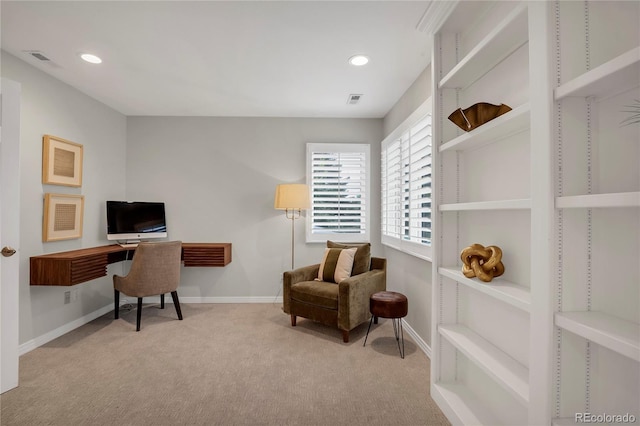 9669 E Prentice Cir, Greenwood Village, CO 80111 - carpeted home office featuring baseboards and recessed lighting