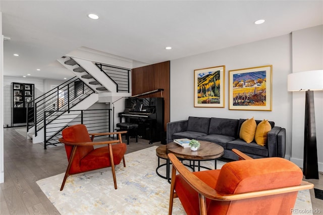 living room featuring hardwood / wood-style floors