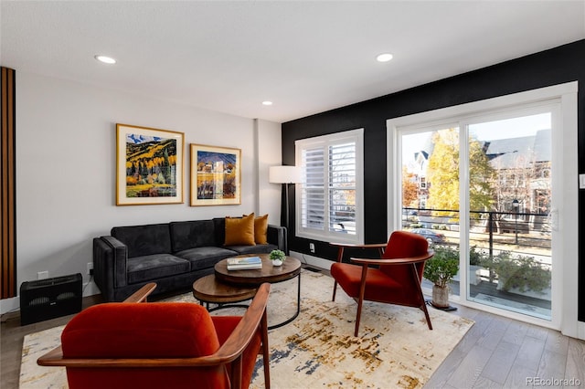 living room featuring hardwood / wood-style floors