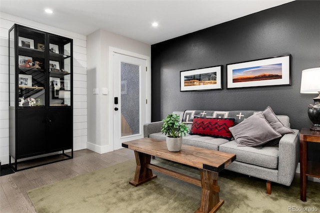 living room featuring hardwood / wood-style floors