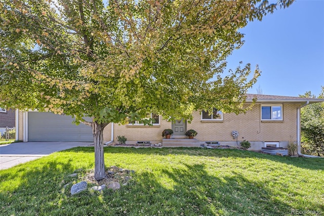 obstructed view of property featuring a front yard