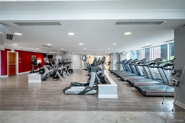 1700 Bassett St Unit 1119, Denver, CO 80202 - exercise room with recessed lighting