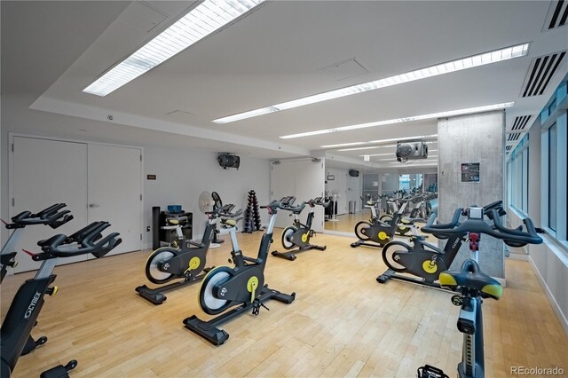 1700 Bassett St Unit 1119, Denver, CO 80202 - workout area with wood finished floors