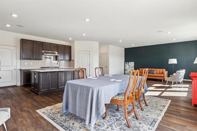 6214 Long Branch Dr, Parker, CO 80134 - dining room featuring recessed lighting and dark wood-type flooring