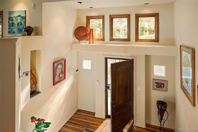 8932 Eastridge Rd, Golden, CO 80403 - entrance foyer featuring healthy amount of natural light and dark wood-style floors