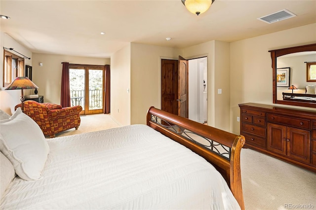 8932 Eastridge Rd, Golden, CO 80403 - bedroom with light carpet, multiple windows, and access to outside