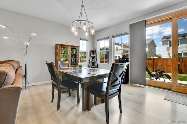 27853 E 8th Ave, Aurora, CO 80018 - dining area featuring light wood-style flooring and a chandelier