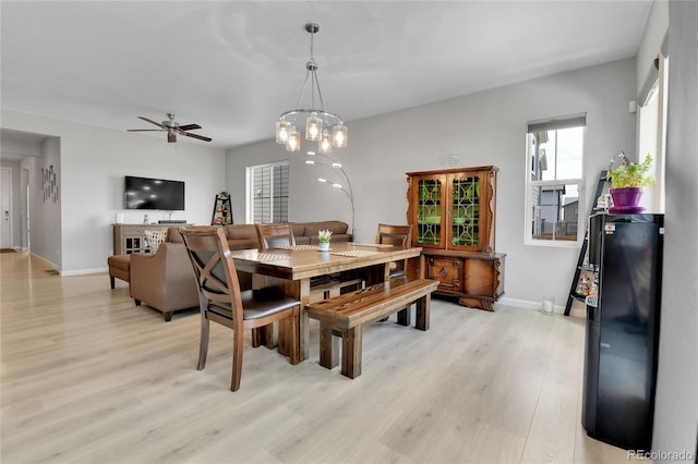 27853 E 8th Ave, Aurora, CO 80018 - dining area featuring light wood-style floors and a ceiling fan