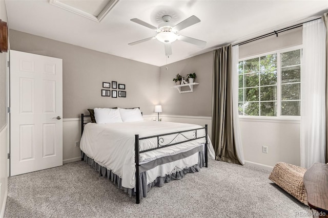 392 Driftwood Cir, Lafayette, CO 80026 - carpeted bedroom featuring attic access and ceiling fan