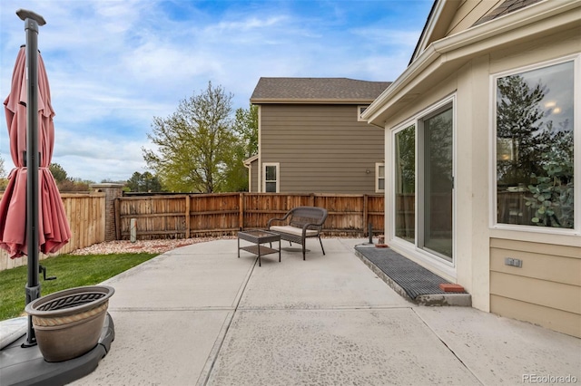 view of patio / terrace featuring a fenced backyard