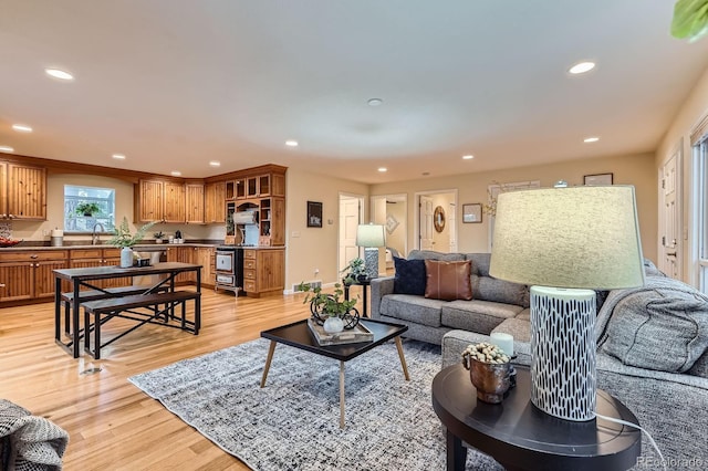26732 Main St, Conifer, CO 80433 - living room featuring light wood-style flooring and recessed lighting