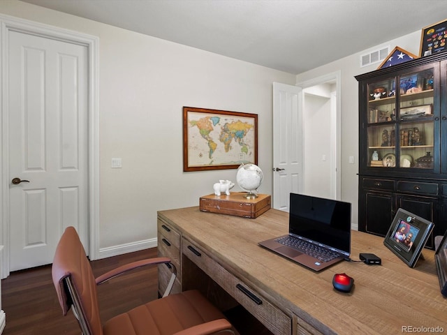6405 Warriors Run, Littleton, CO 80125 - office space featuring baseboards and dark wood-style flooring