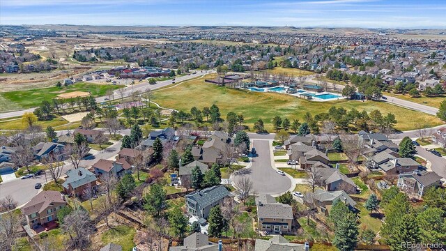 aerial view with a residential view