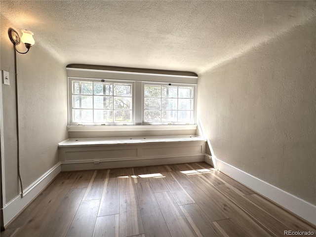 519 Broadway, Pueblo, CO 81004 - spare room featuring a textured wall, healthy amount of natural light, a textured ceiling, and hardwood / wood-style floors