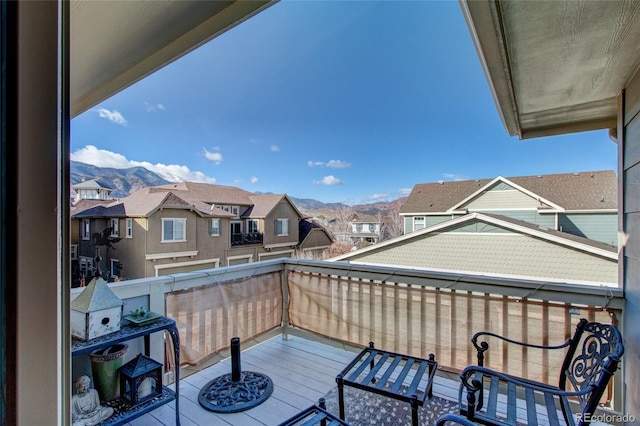 balcony with a mountain view