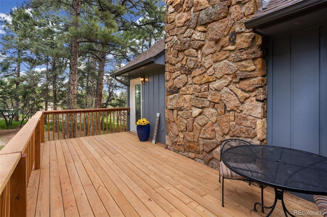 4835 Abo Ln, Monument, CO 80132 - wooden deck featuring outdoor dining space
