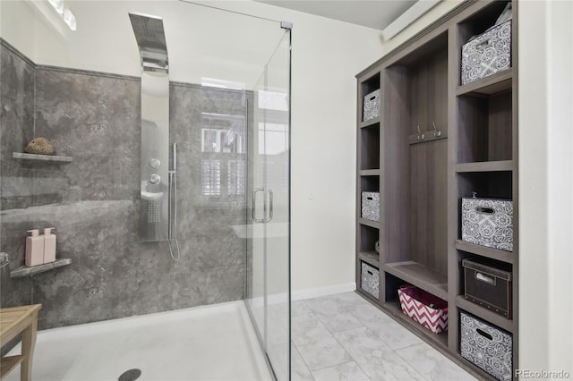 bathroom featuring an enclosed shower