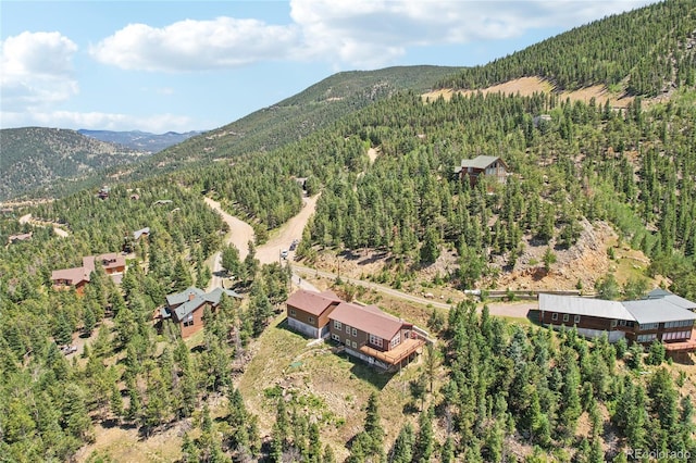 bird's eye view with a mountain view