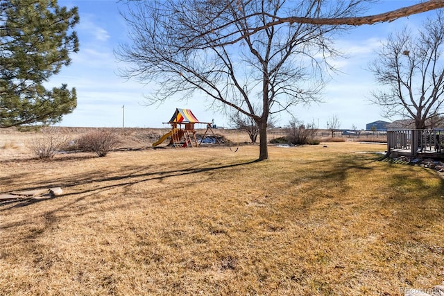 view of yard featuring a playground